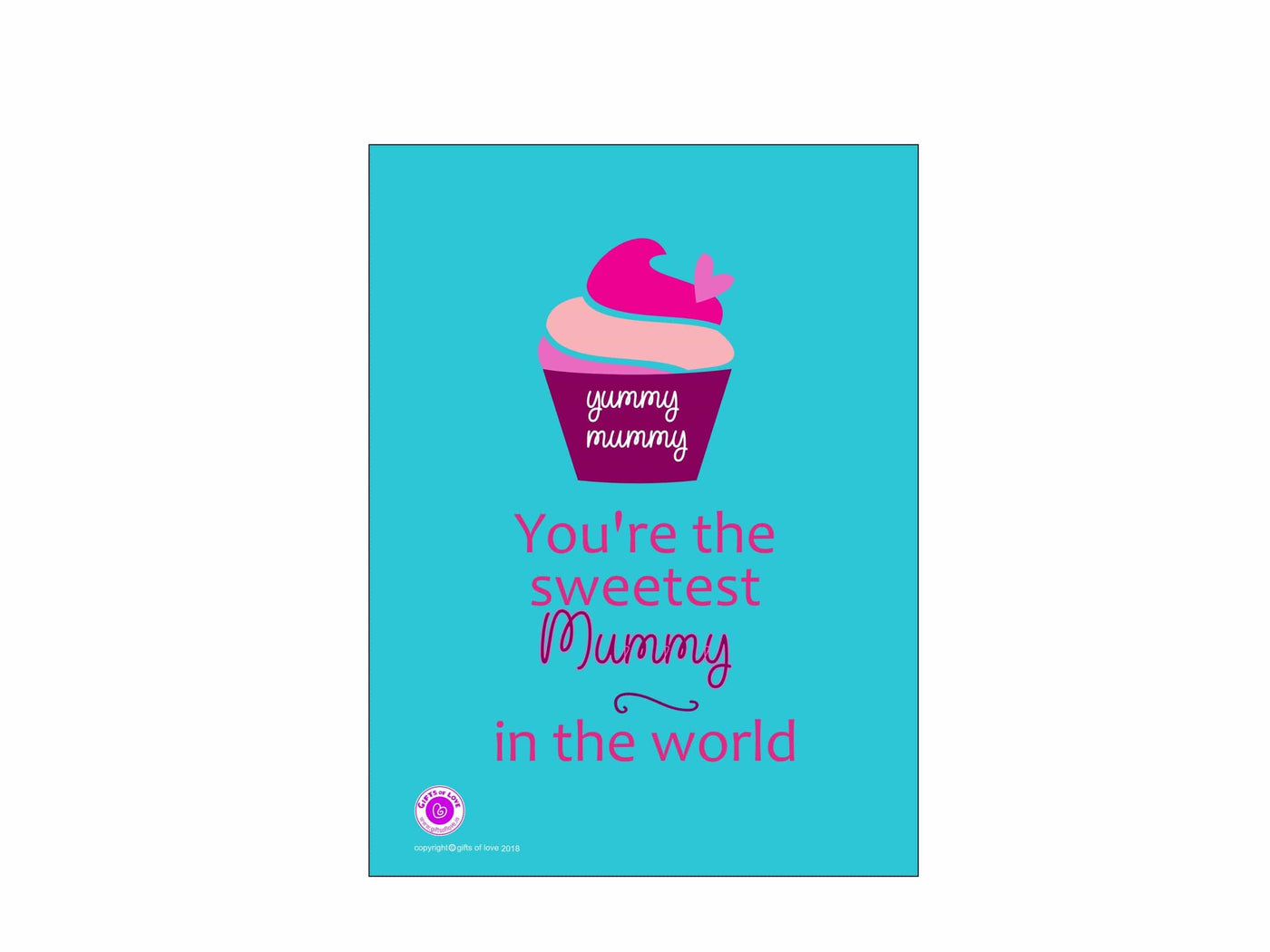 Printable Greeting Card Yummy Mummy 5x3.75in