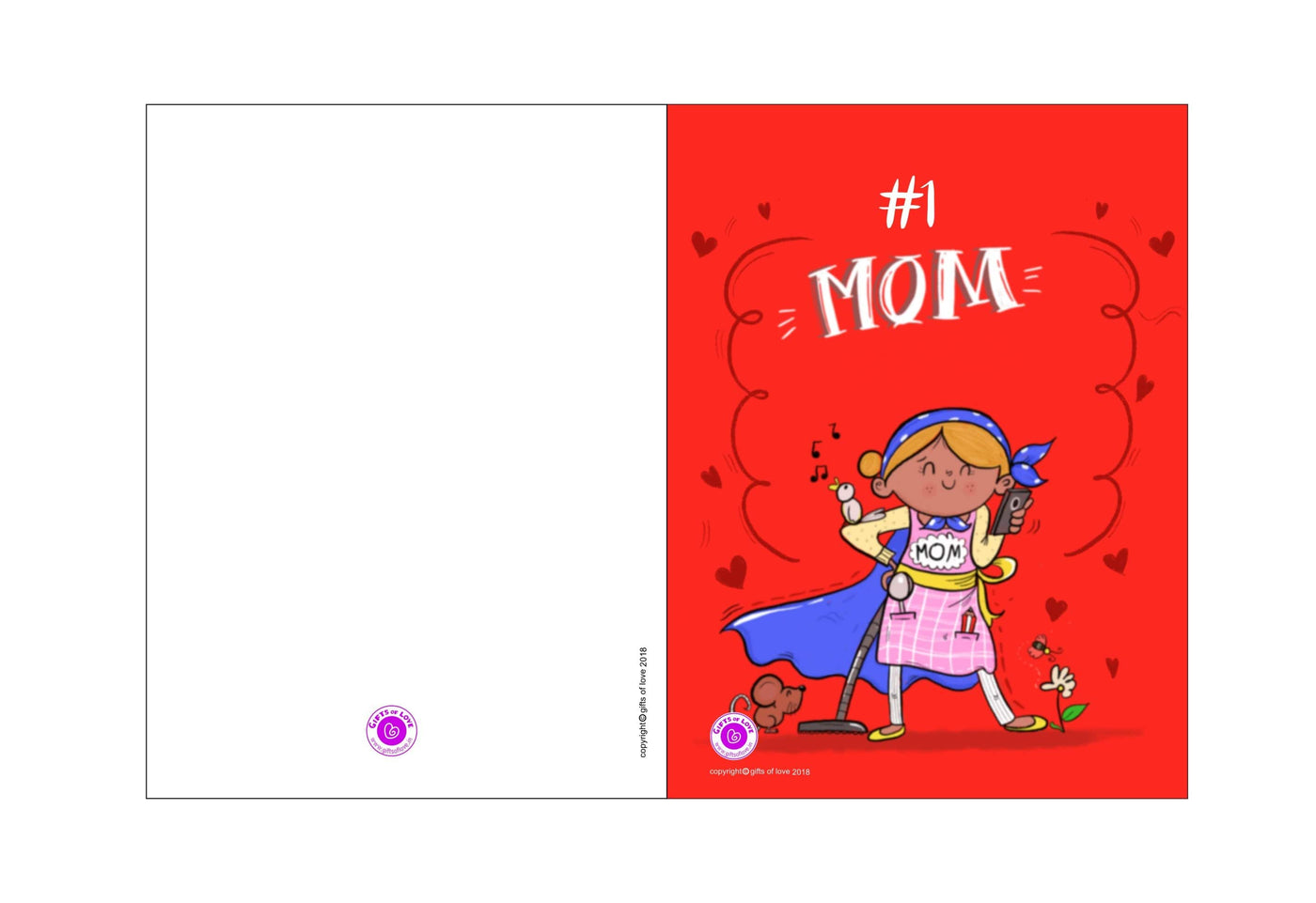 Greeting Card Printable #1 MOM 5x3.75in