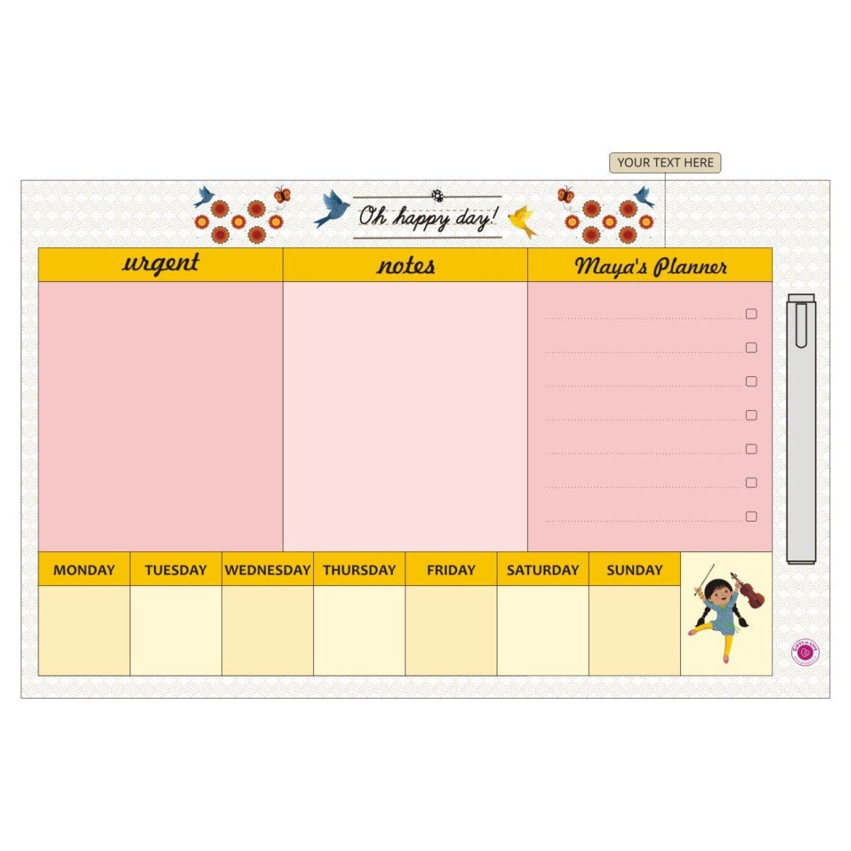 Oh Happy Gifts of Love Day! Handy Planner | Rewritable Board Big