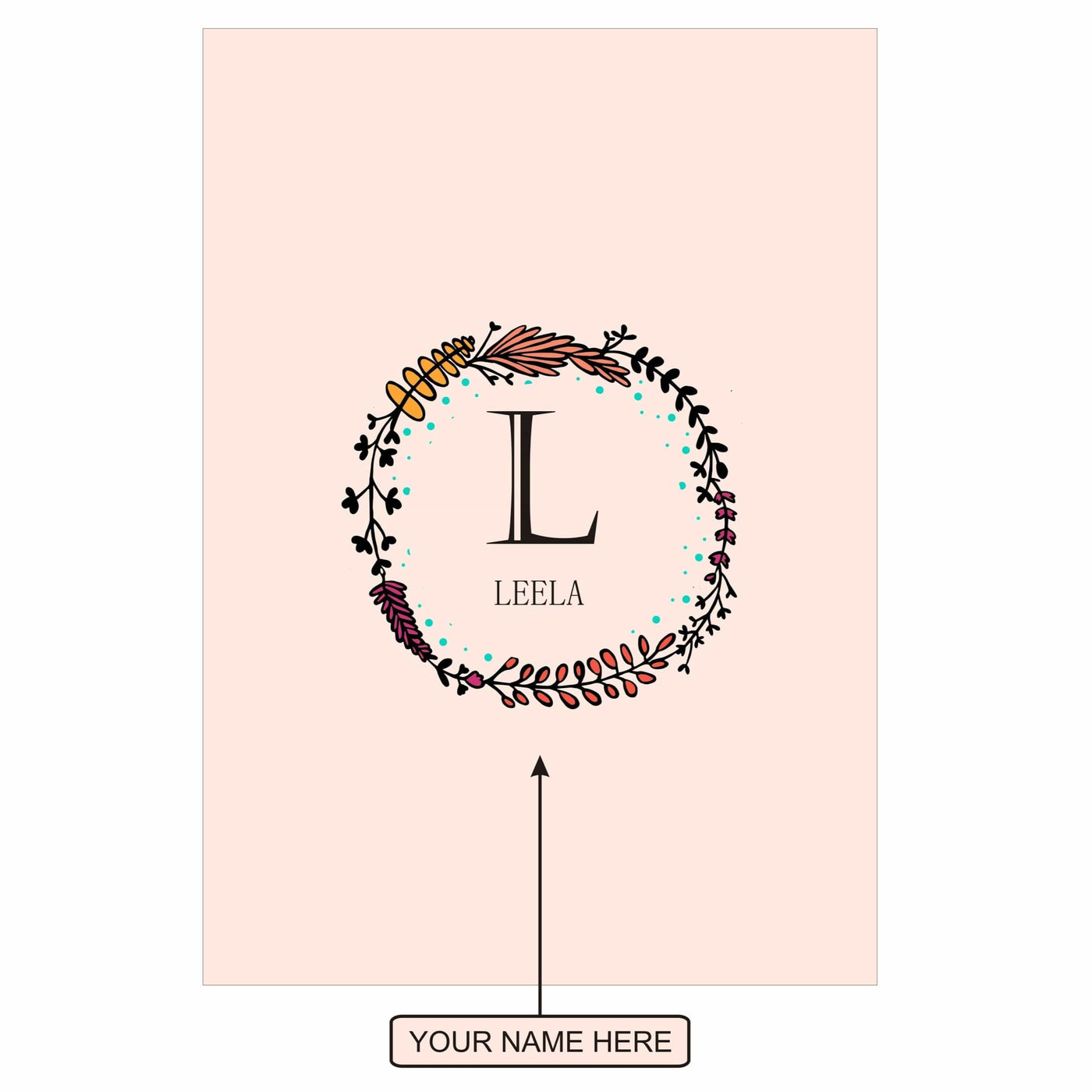 Gifts of Love Notebook Personalised Initial L Laila