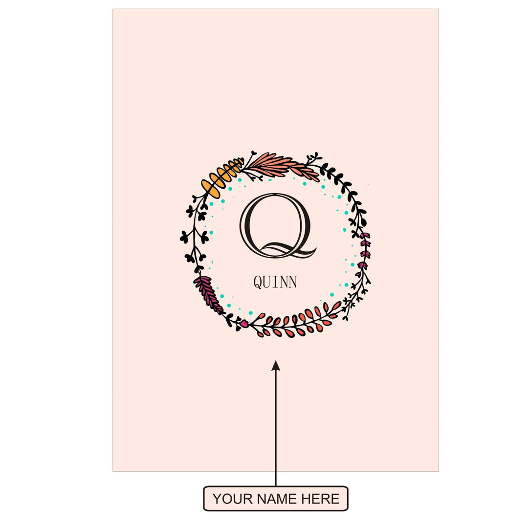 Gifts of Love Notebook Personalised Initial Q Laila