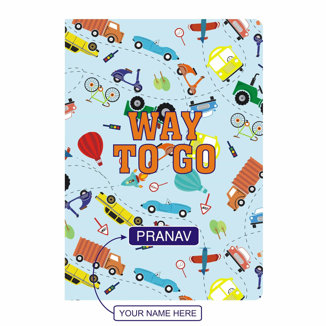 Personalised Soft Cover Notebook A5 - Vroom