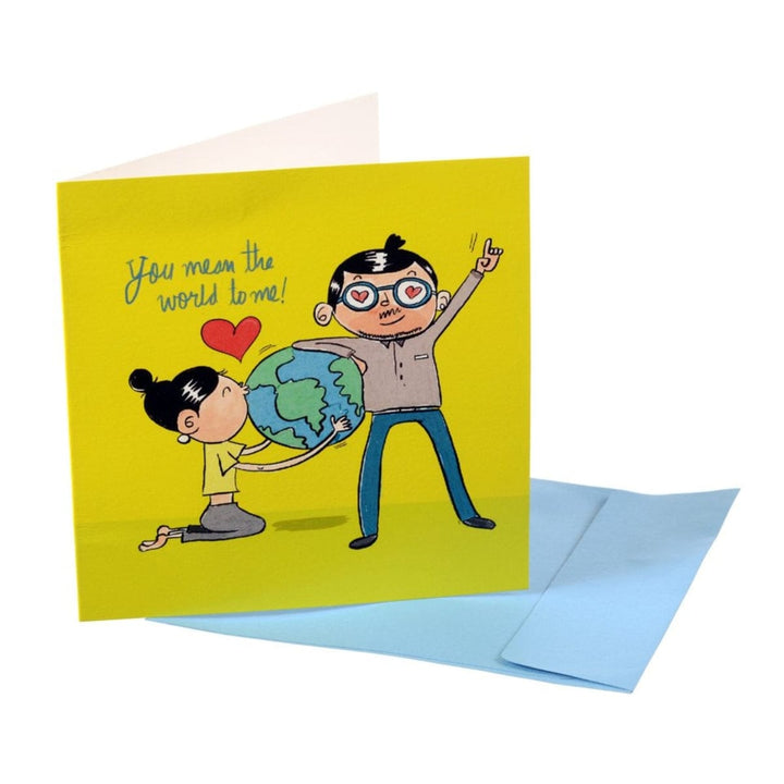 Gifts of Love Ahava You Mean the World to Me - Greeting Card