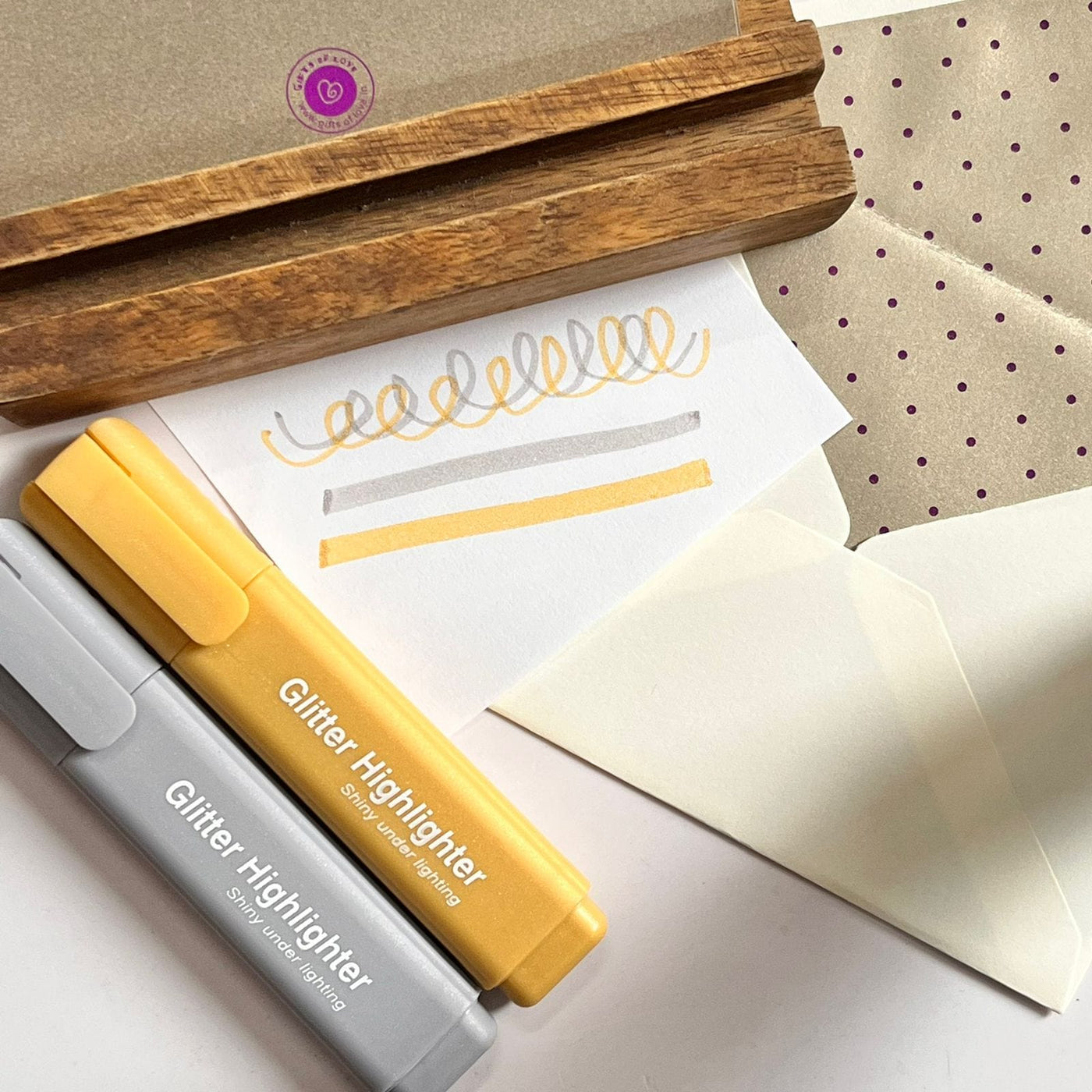 Mason Gold & Silver Glitter Highlighters | Set of 2
